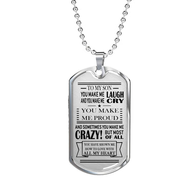 Father Son Quotes Heart Necklace From Father Christmas Gifts, Birthday Gift Idea